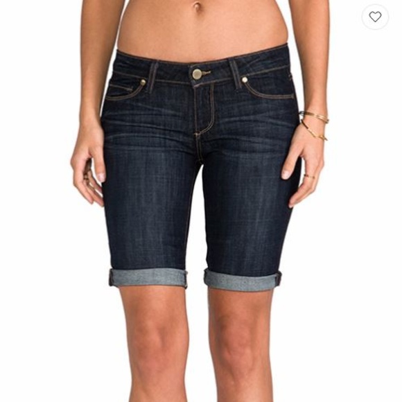 PAIGE Pants - Paige | Jax Knee Shorts Dean Wash Denim Jean Blue
